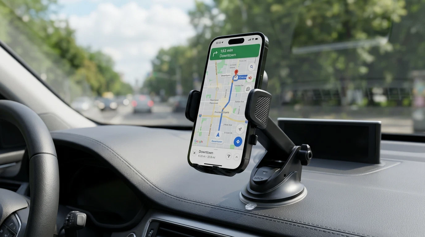 Universal Car Phone Holder 360° Suction Mount Dashboard Windscreen Adjustable view 3