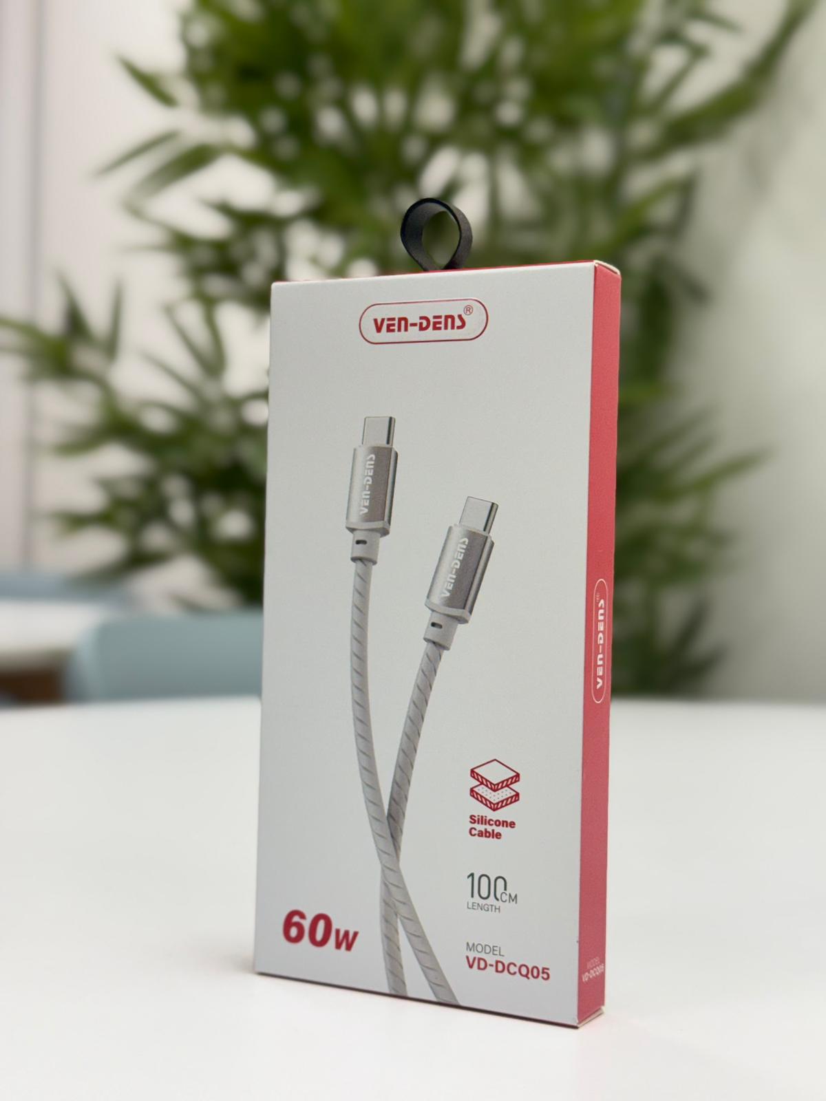 USB C to USB C Braided Cable 60W Fast Charging Data Cable Silicone 1M view 2
